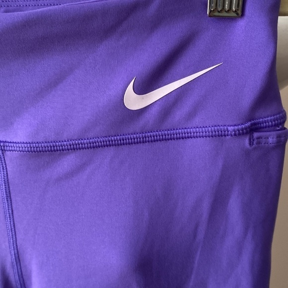 Nike Retro Run Women's 7/8 Mid-Rise Running Leggings with Pockets - Purple Sz M - Picture 7 of 11
